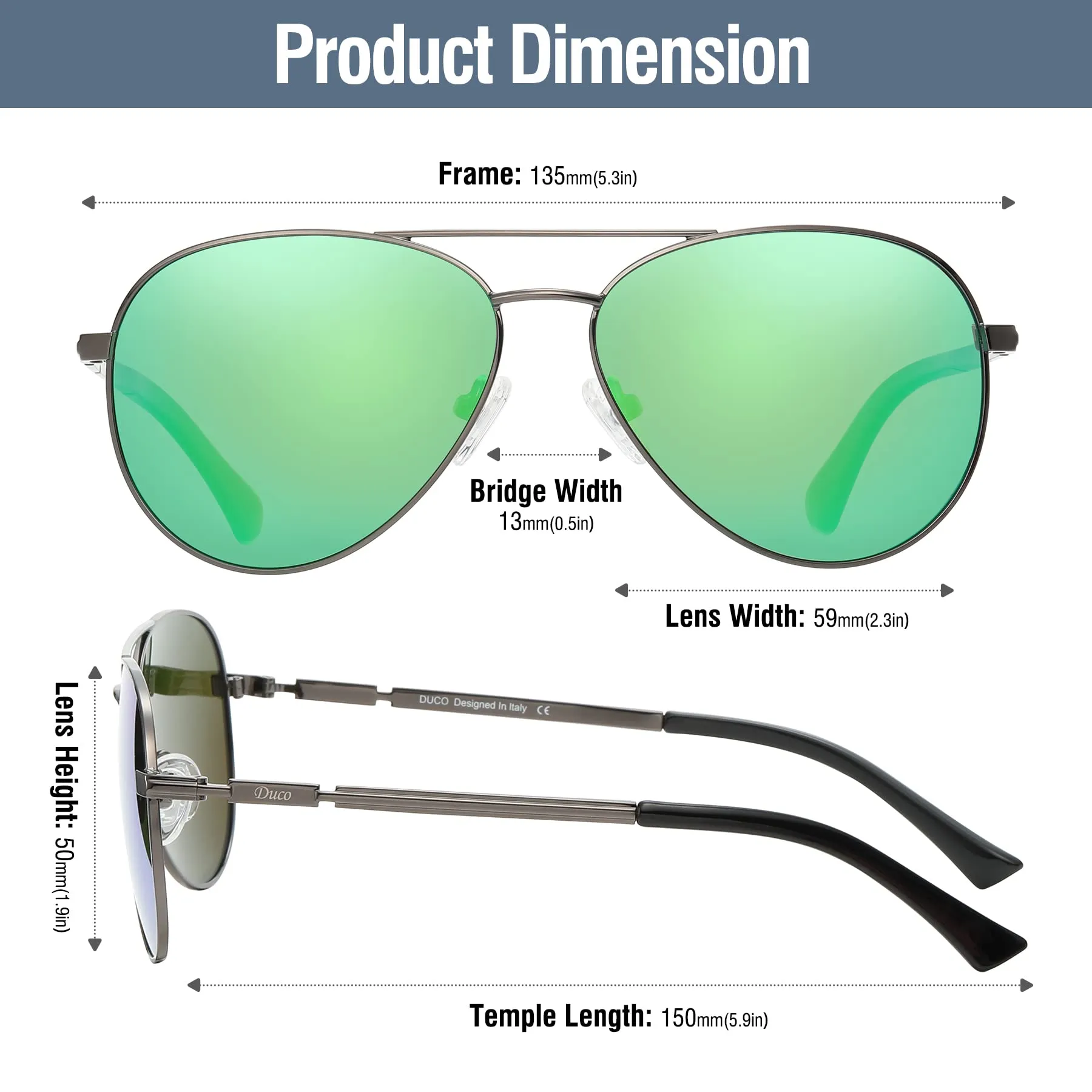 DUCO  Polarized Sunglasses for Men and Women 3025K