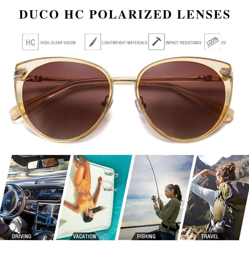 DUCO Retro Designer Sunglasses for Women Polarized UV Protection Sunglasses DC1222