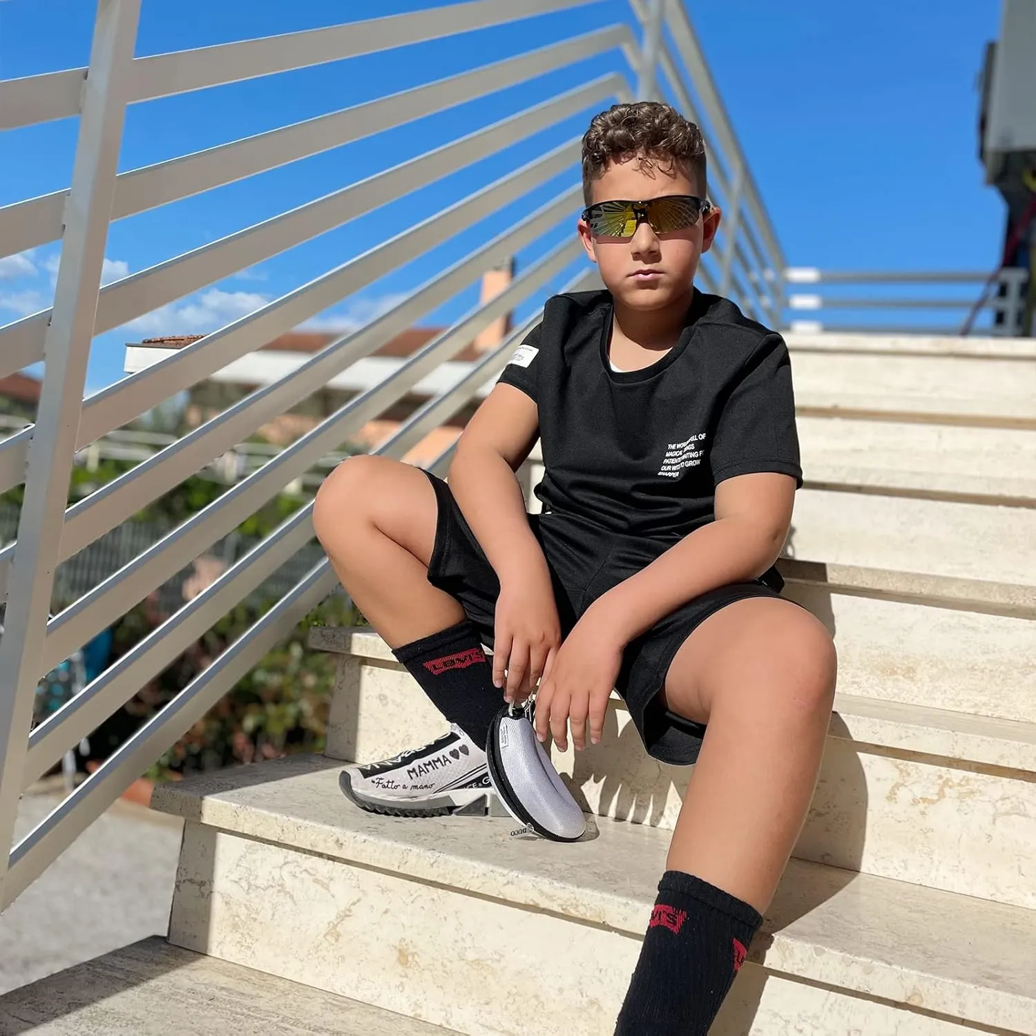 DUCO Sports Youth Baseball Sunglasses for Kids Unbreakable TR90 Frame Lightweight Sun Glasses for Boys and Girls DK261