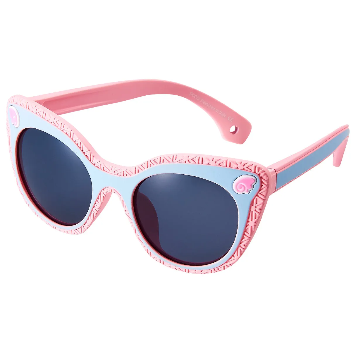 DUCO TPEE Kids Sport Polarized Sunglasses For Kids Boys Girls Rubber Flexible Frame Sunglasses UV Protection