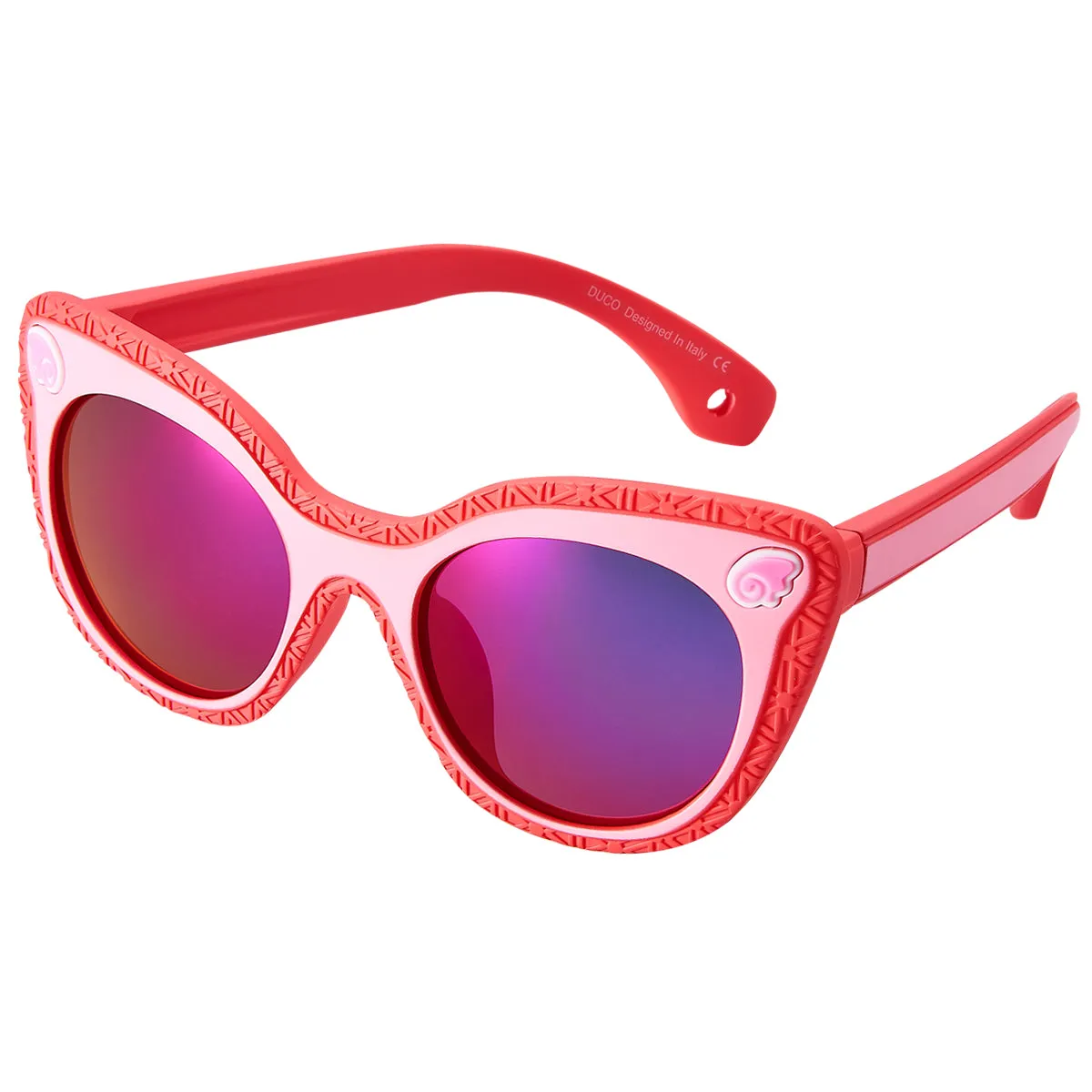 DUCO TPEE Kids Sport Polarized Sunglasses For Kids Boys Girls Rubber Flexible Frame Sunglasses UV Protection