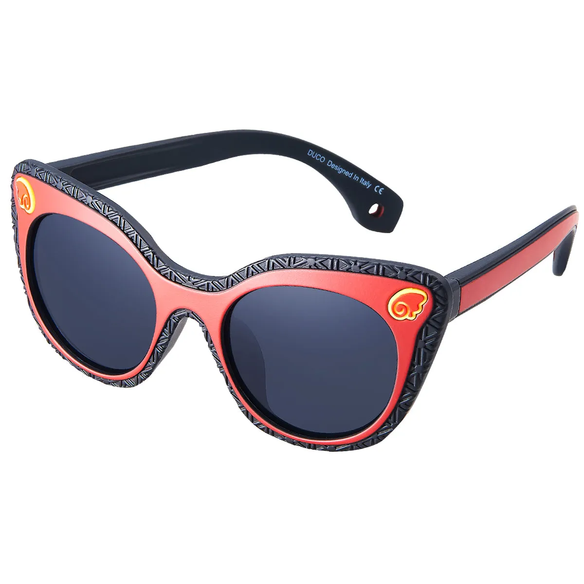 DUCO TPEE Kids Sport Polarized Sunglasses For Kids Boys Girls Rubber Flexible Frame Sunglasses UV Protection