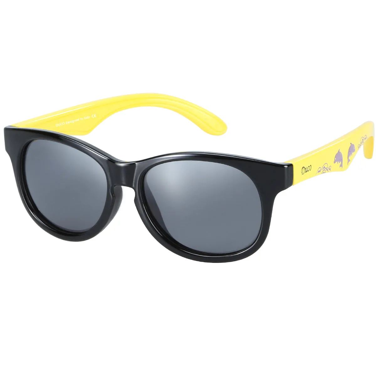 DUCO TPEE Kids Sport Polarized Sunglasses For Kids Boys Girls Rubber Flexible Frame Sunglasses UV Protection