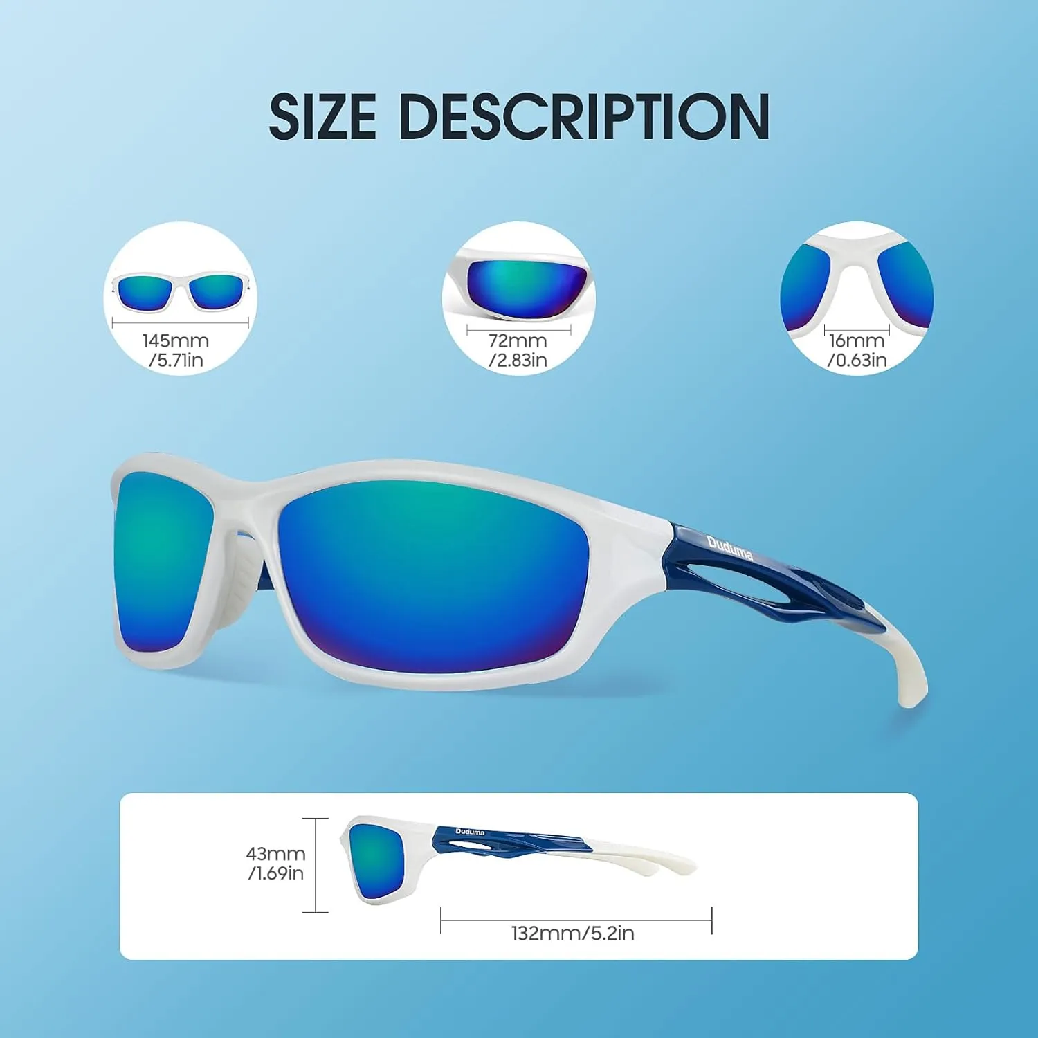 Duduma Polarized Sports Sunglasses for Men Women Running Cycling Fishing Golf Driving Shades Sun Glasses Tr90