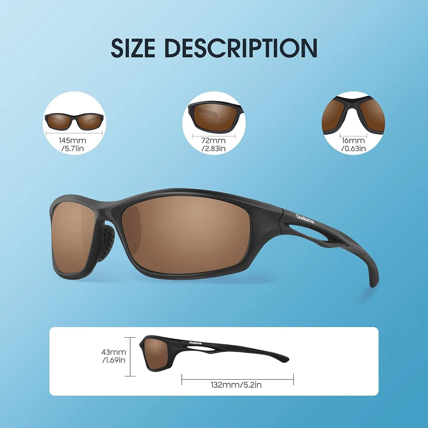 Duduma Polarized Sports Sunglasses for Men Women Running Cycling Fishing Golf Driving Shades Sun Glasses Tr90