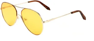 Ear Color Bridge Rimless Round Aviator Sunglasses