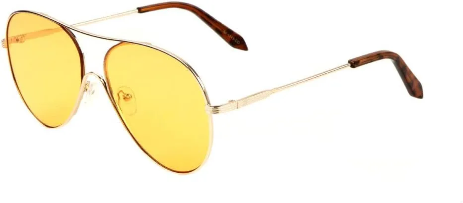 Ear Color Bridge Rimless Round Aviator Sunglasses