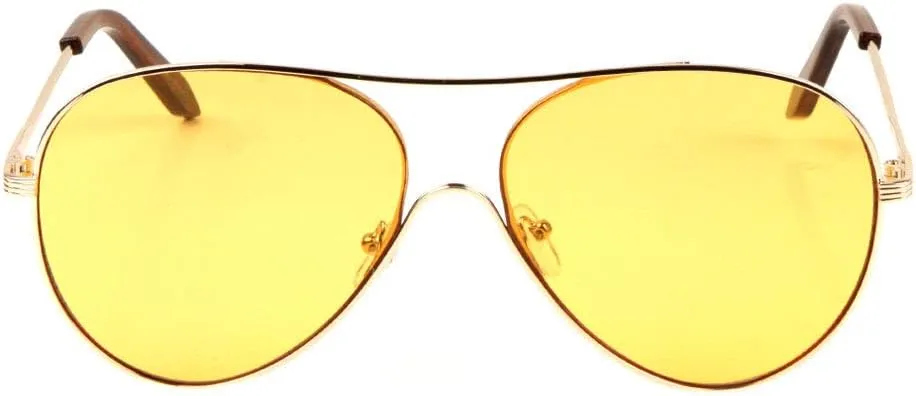 Ear Color Bridge Rimless Round Aviator Sunglasses