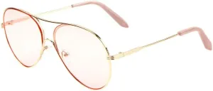 Ear Color Bridge Rimless Round Aviator Sunglasses