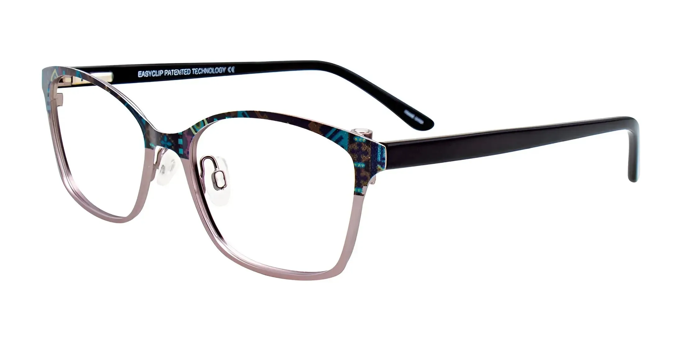 EasyClip EC484 Eyeglasses with Clip-on Sunglasses | Size 52