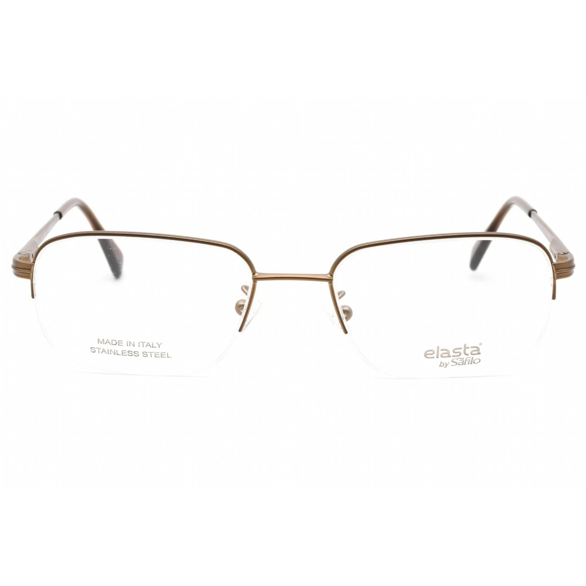 Elasta Men's Eyeglasses - Gold Ash Metal Full Rim Rectangular Frame | 7103 07ZB 00