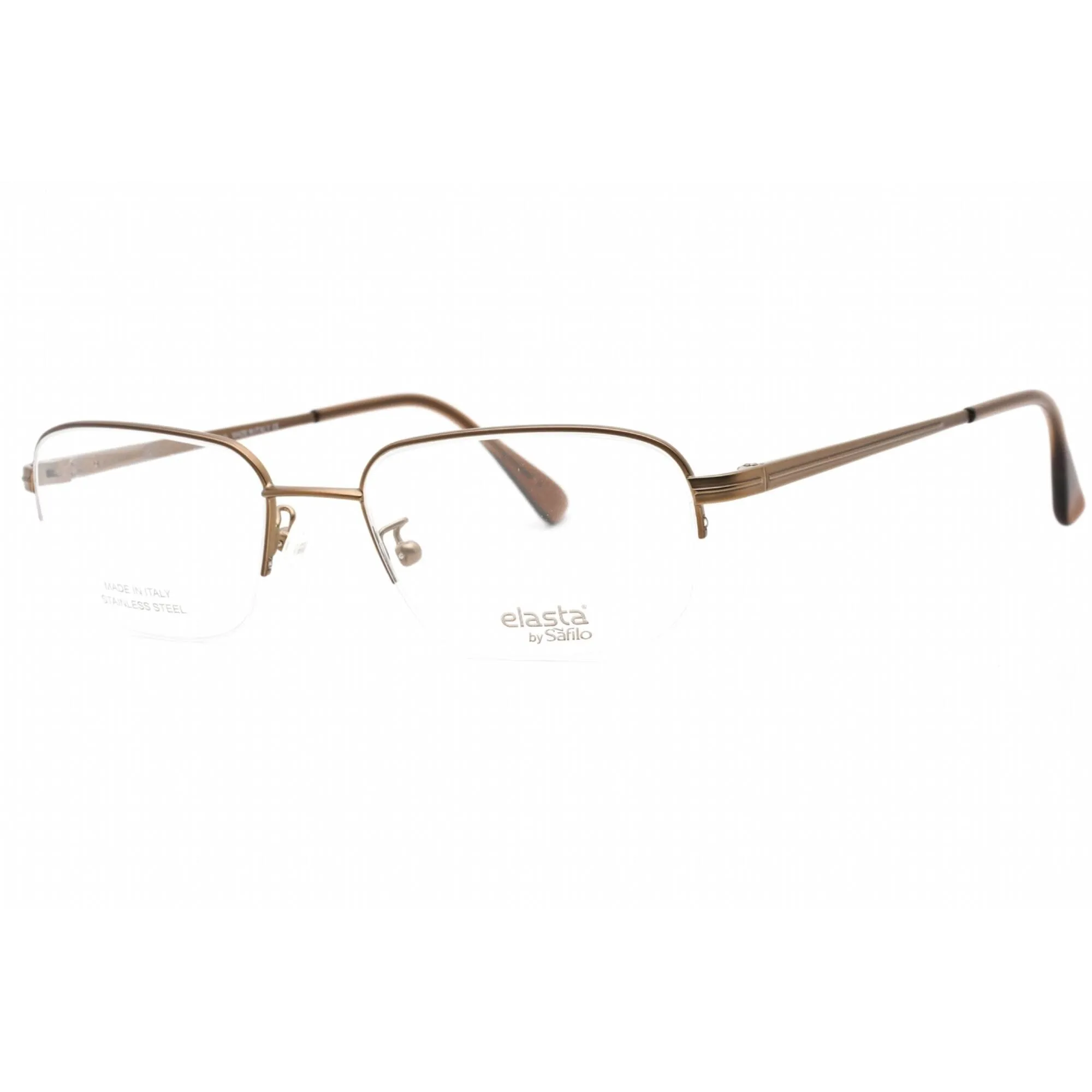 Elasta Men's Eyeglasses - Gold Ash Metal Full Rim Rectangular Frame | 7103 07ZB 00