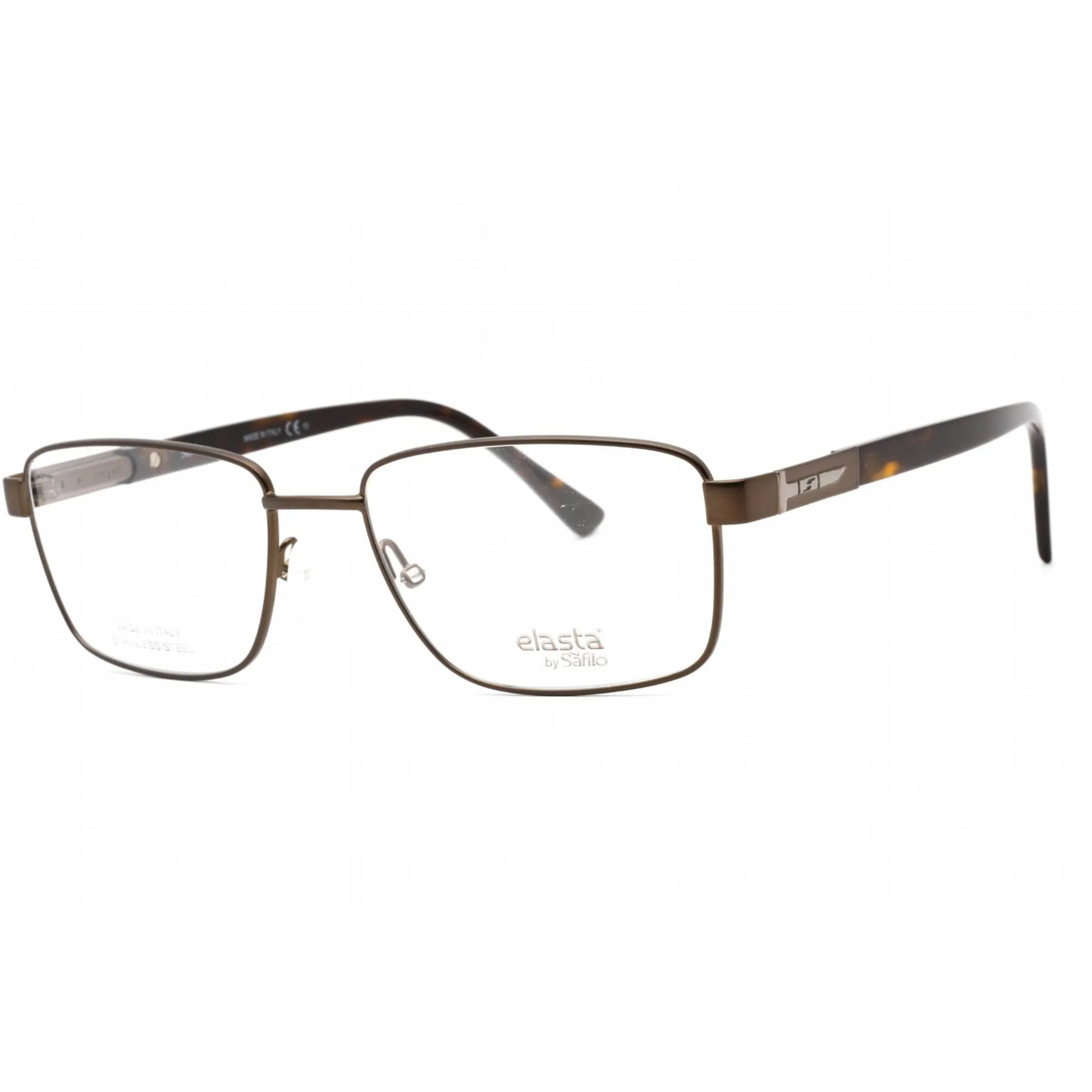 Elasta Men's Eyeglasses - Matte Brown Acetate/Metal Rectangular Frame | E 7237 04IN 00