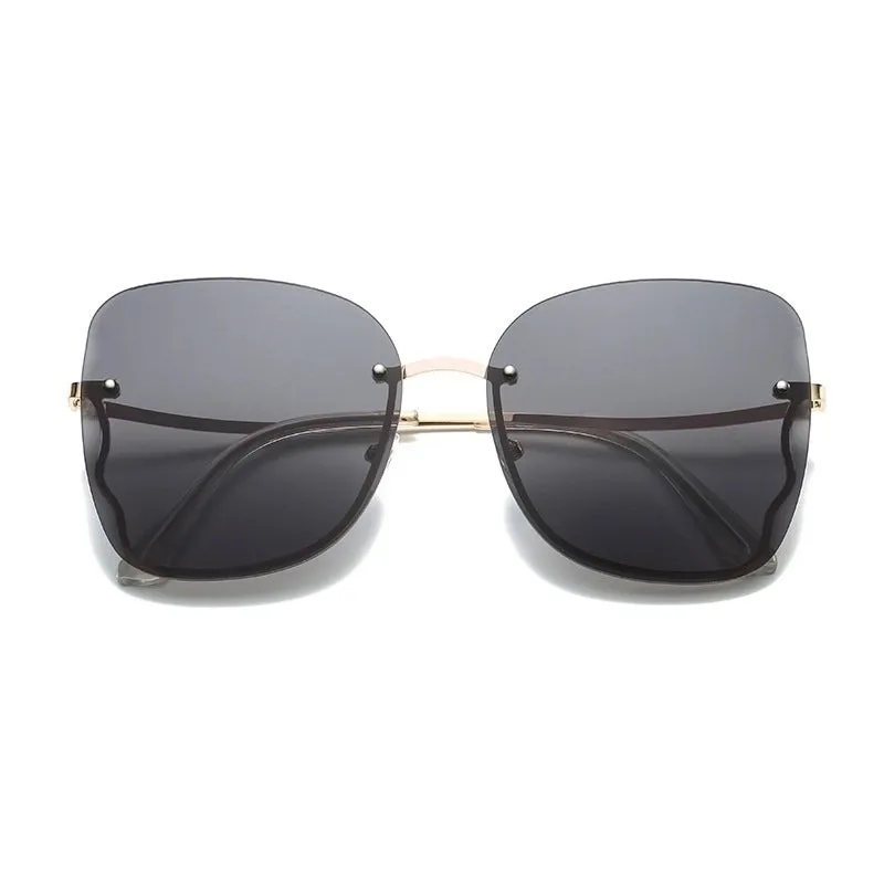 Elegant Lady Geometric Ac Special-shaped Mirror Frameless Women's Sunglasses