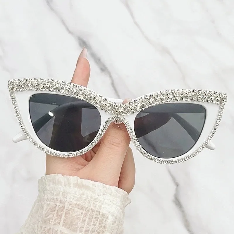 Elegant Lady Geometric Pc Cat Eye Diamond Full Frame Women's Sunglasses