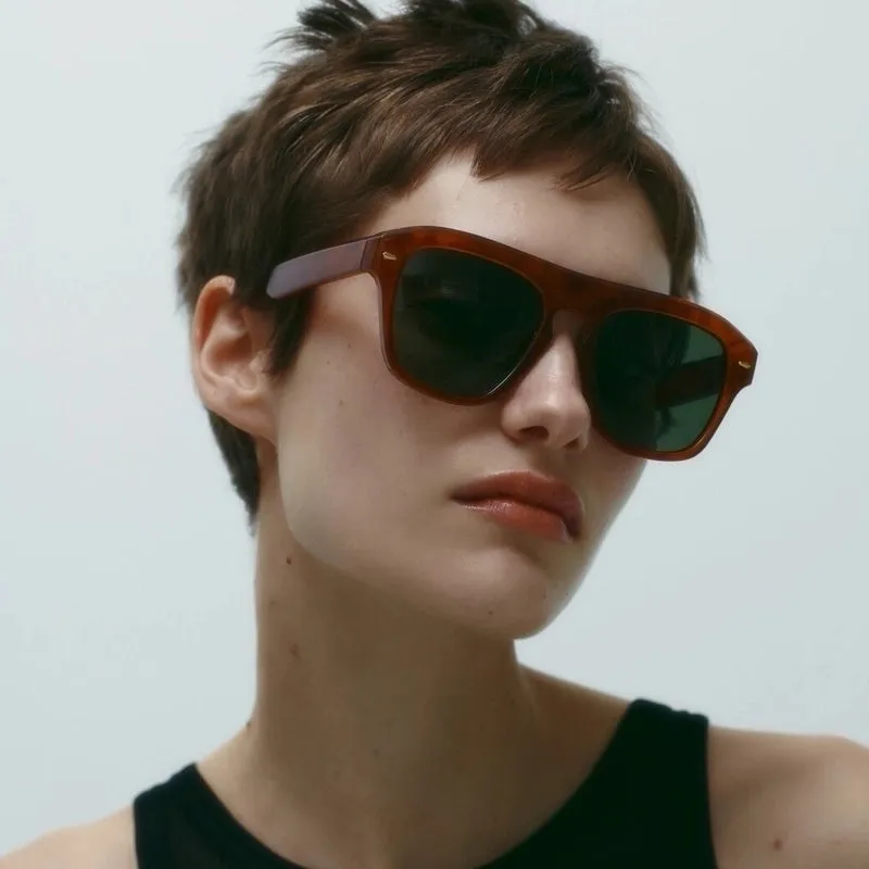 Elegant Simple Style Solid Color Ac Special-Shaped Mirror Full Frame Women's Sunglasses