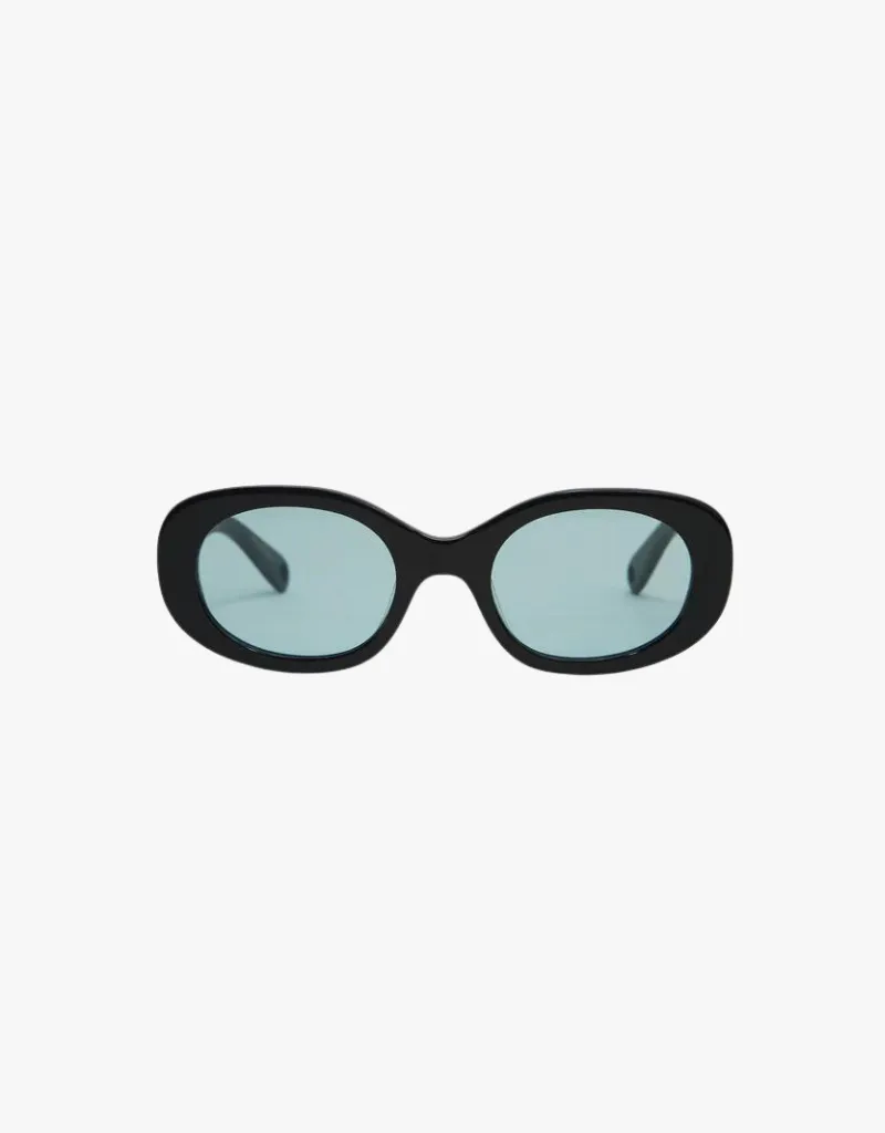 Elisa Johnson Lyna Sunglasses in Gloss Black Teal Lens