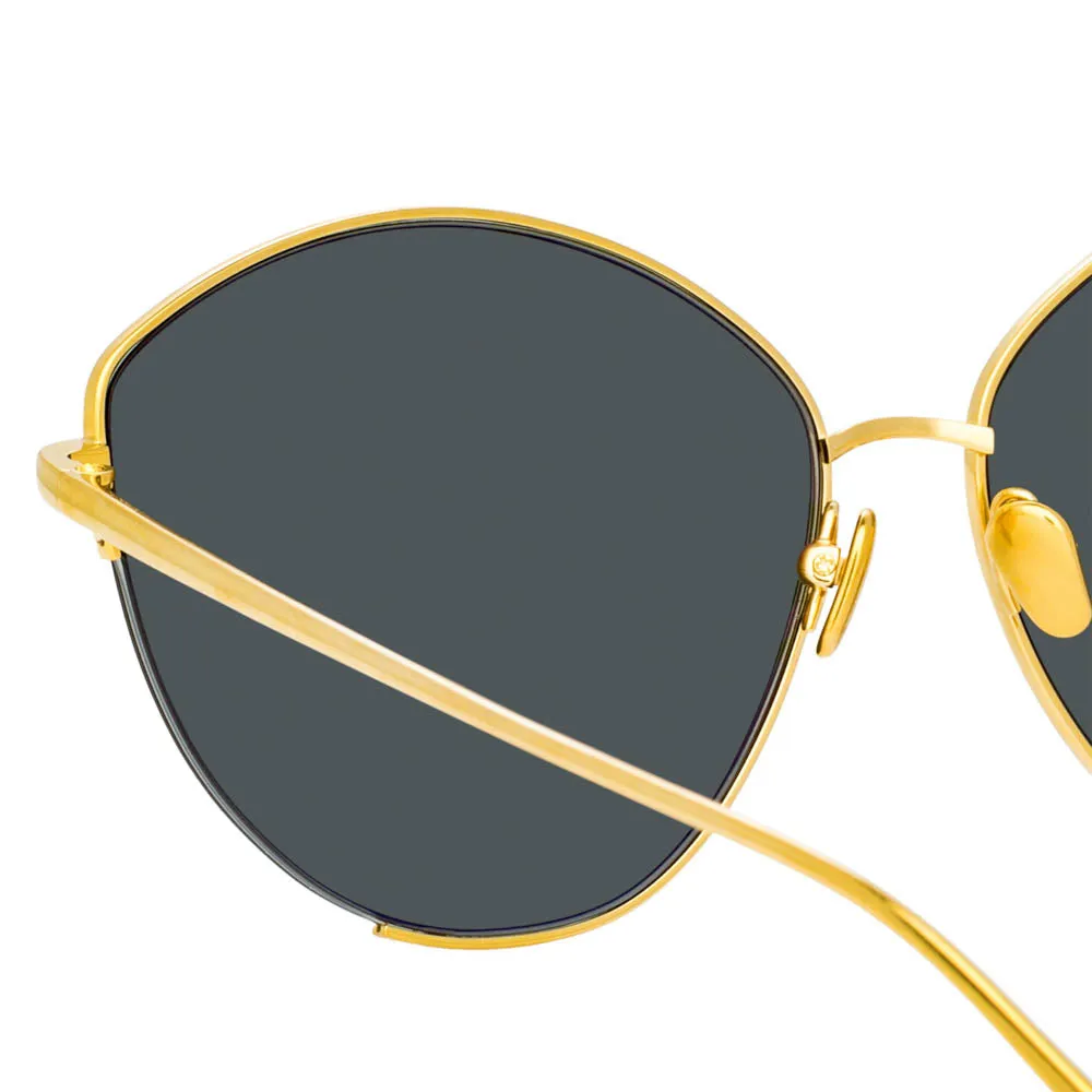 Ella Cat Eye Sunglasses in Yellow Gold