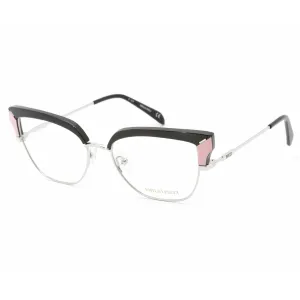 Emilio Pucci Women's Eyeglasses - Black/Silver Cat Eye Frame Demo Lens | EP5147 005