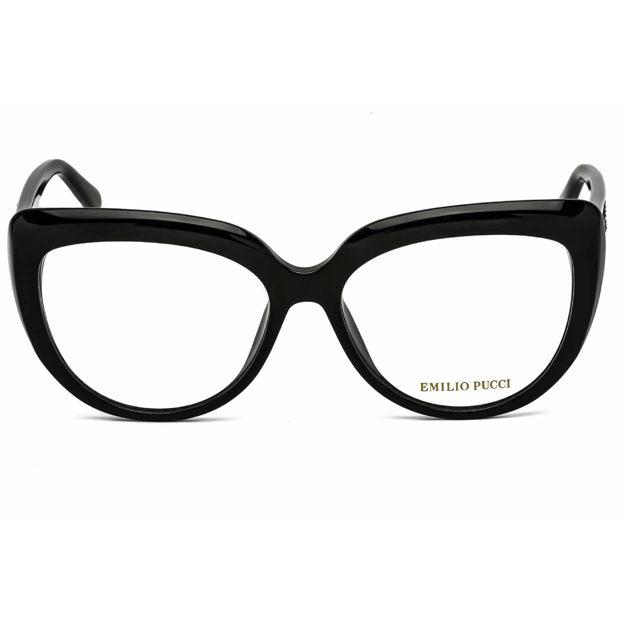 Emilio Pucci Women's Eyeglasses - Shiny Black Plastic Cat Eye Frame | EP5173 001