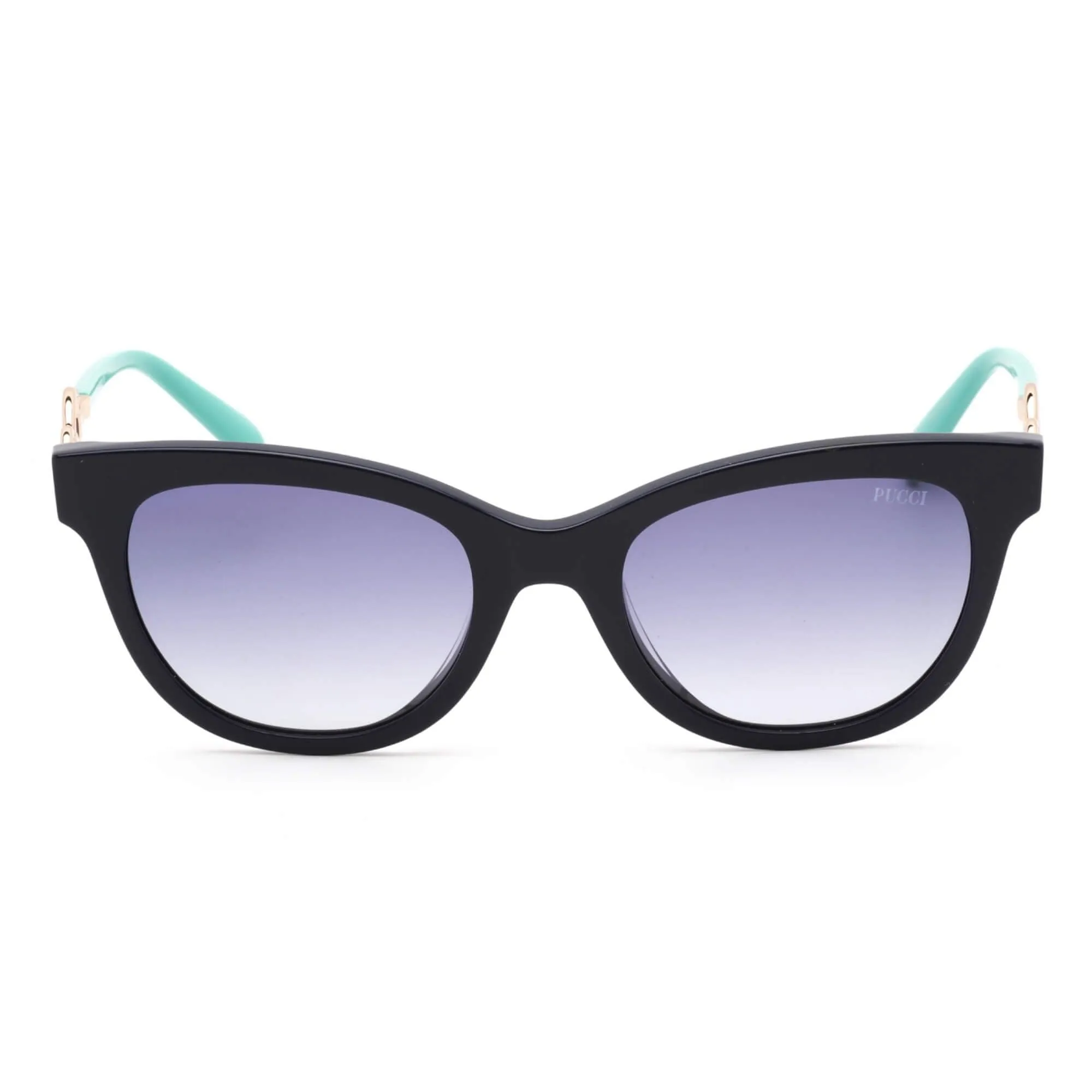 Emilio Pucci Women's Sunglasses - Shiny Black/Rose Gold/Turquoise Frame | EP0157 90W