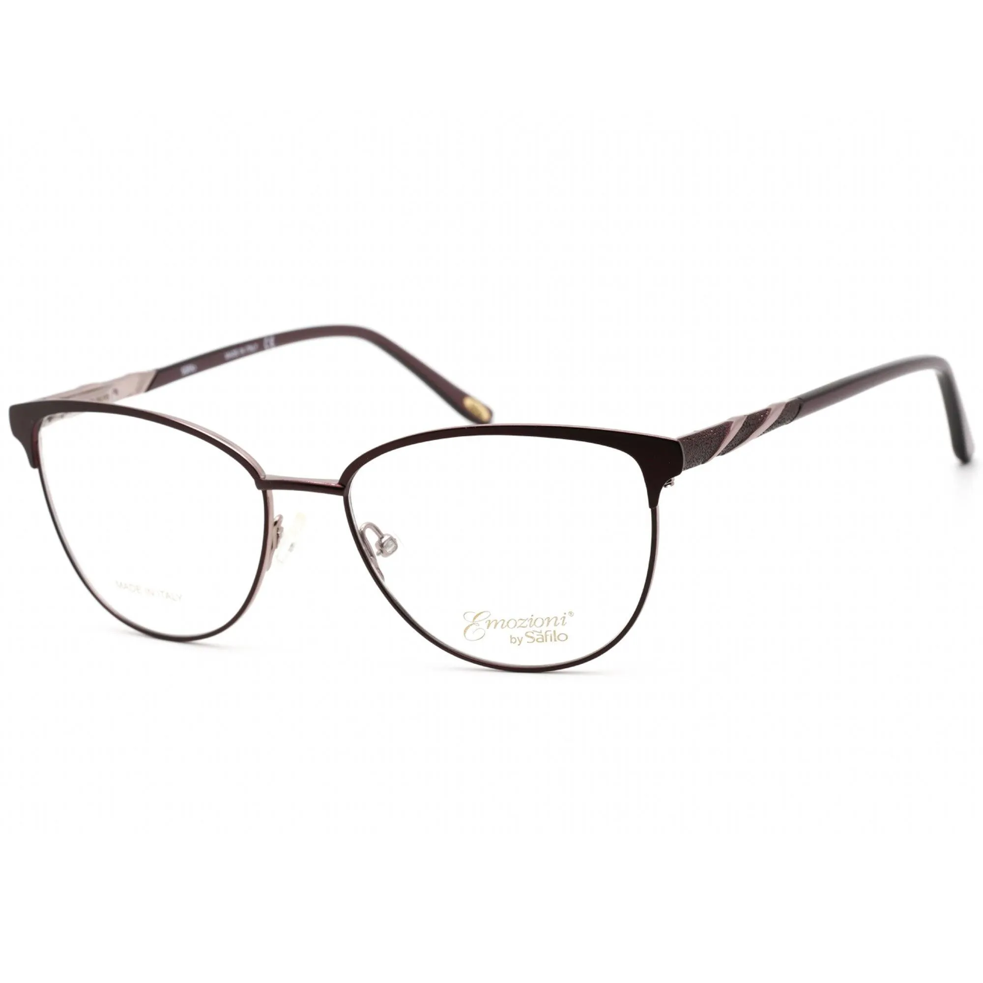 Emozioni Women's Eyeglasses - Full Rim Plum and Lilac Metal Frame | EM 4399 0OQ5 00