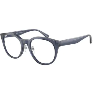 Emporio Armani Men's Eyeglasses - Shiny Transparent Blue Plastic Frame | 3207F 5072