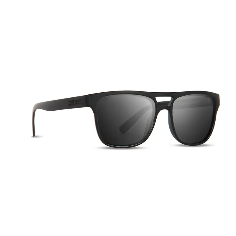 EPOCH EYEWEAR Oscar Polarized Smoke Flash Mirror Sunglasses (Black/Smoke)