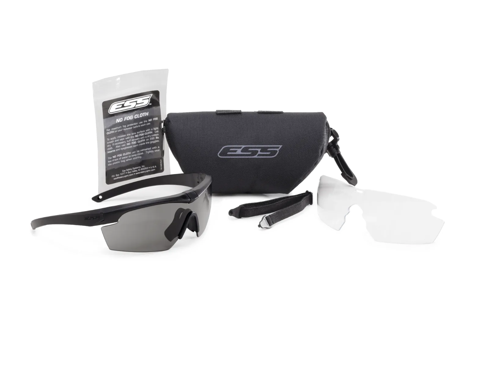 ESS Sunglasses Crosshair 3LS Black with Smoke Gray & Clear Lens