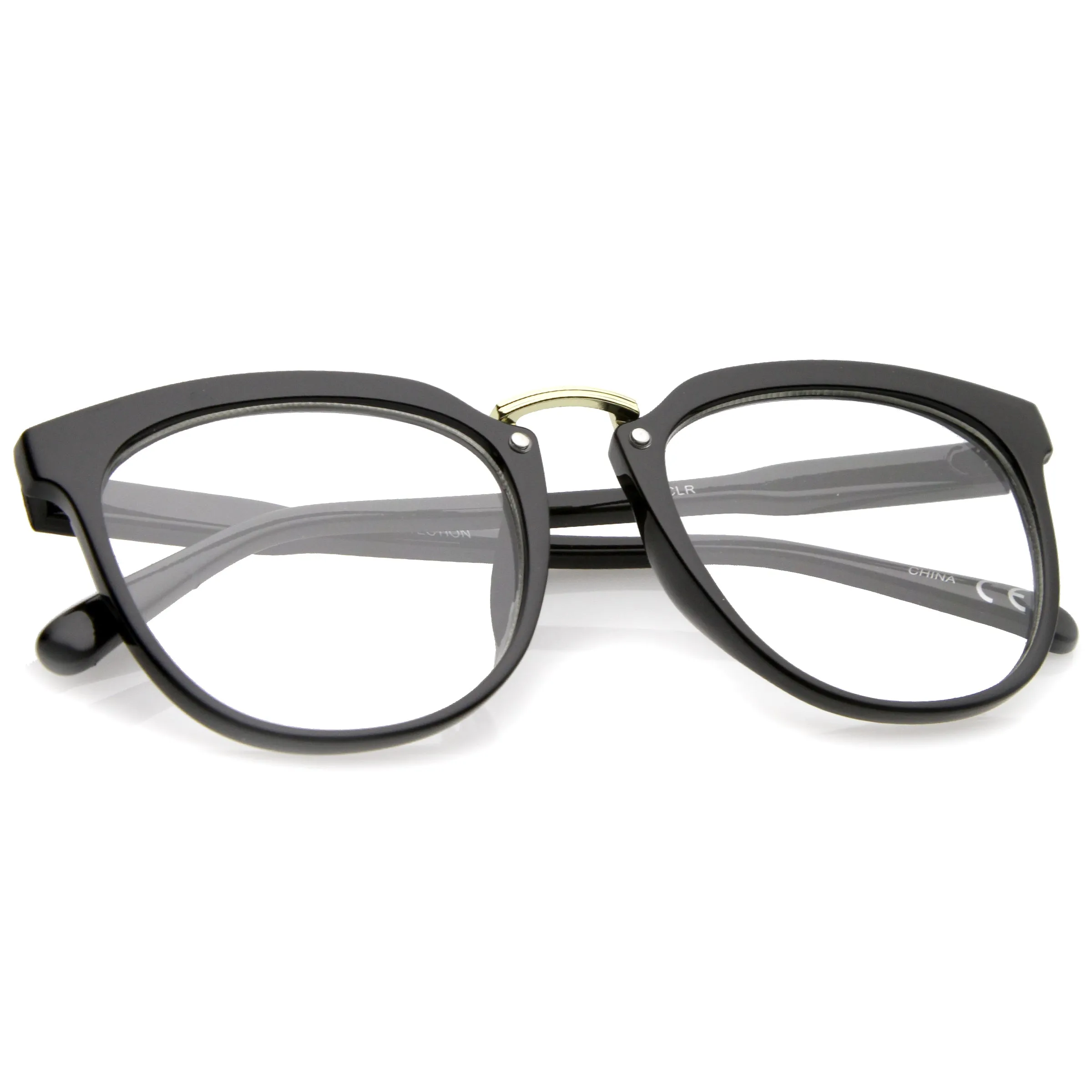 European Dapper Horned Rim Clear Lens Glasses A926