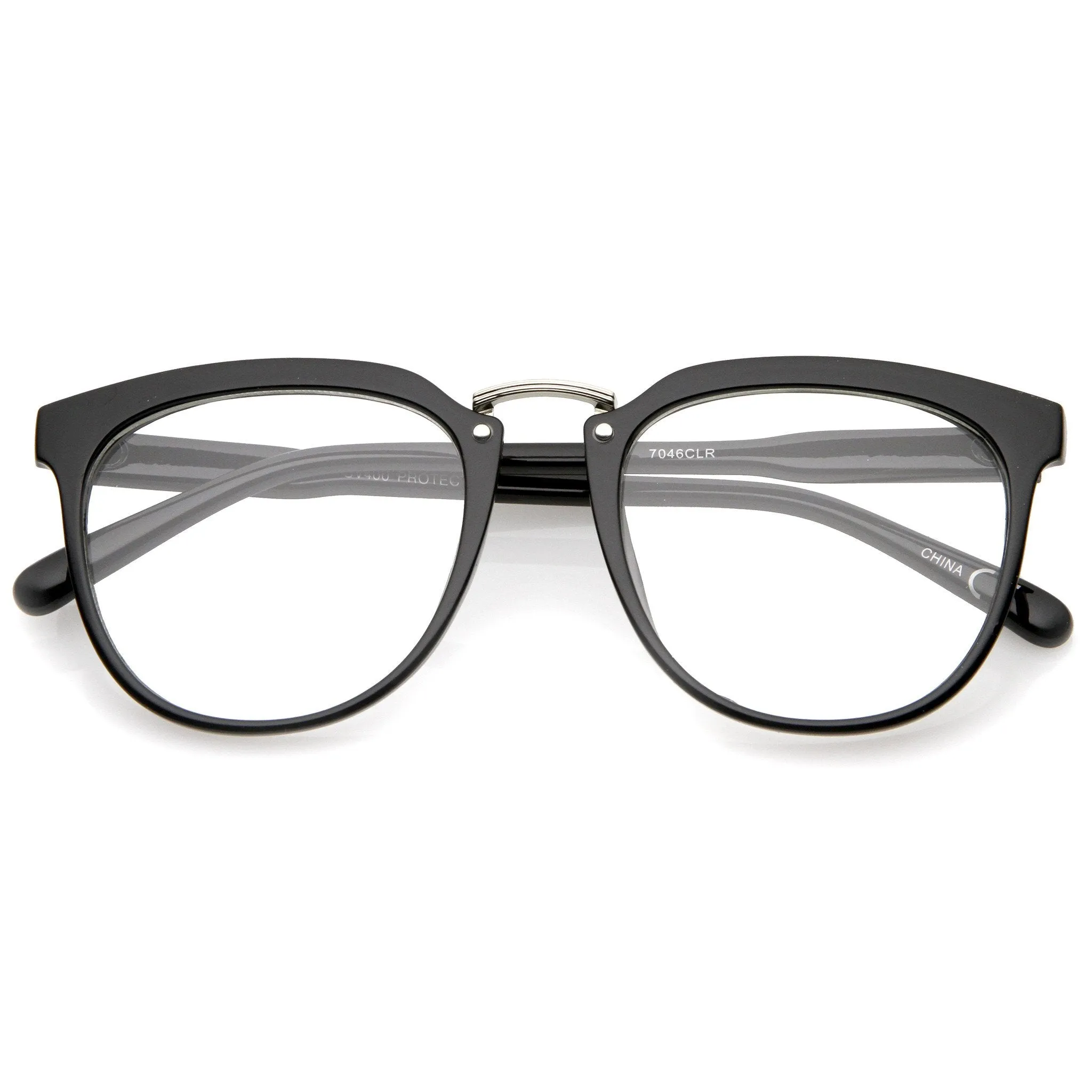 European Dapper Horned Rim Clear Lens Glasses A926