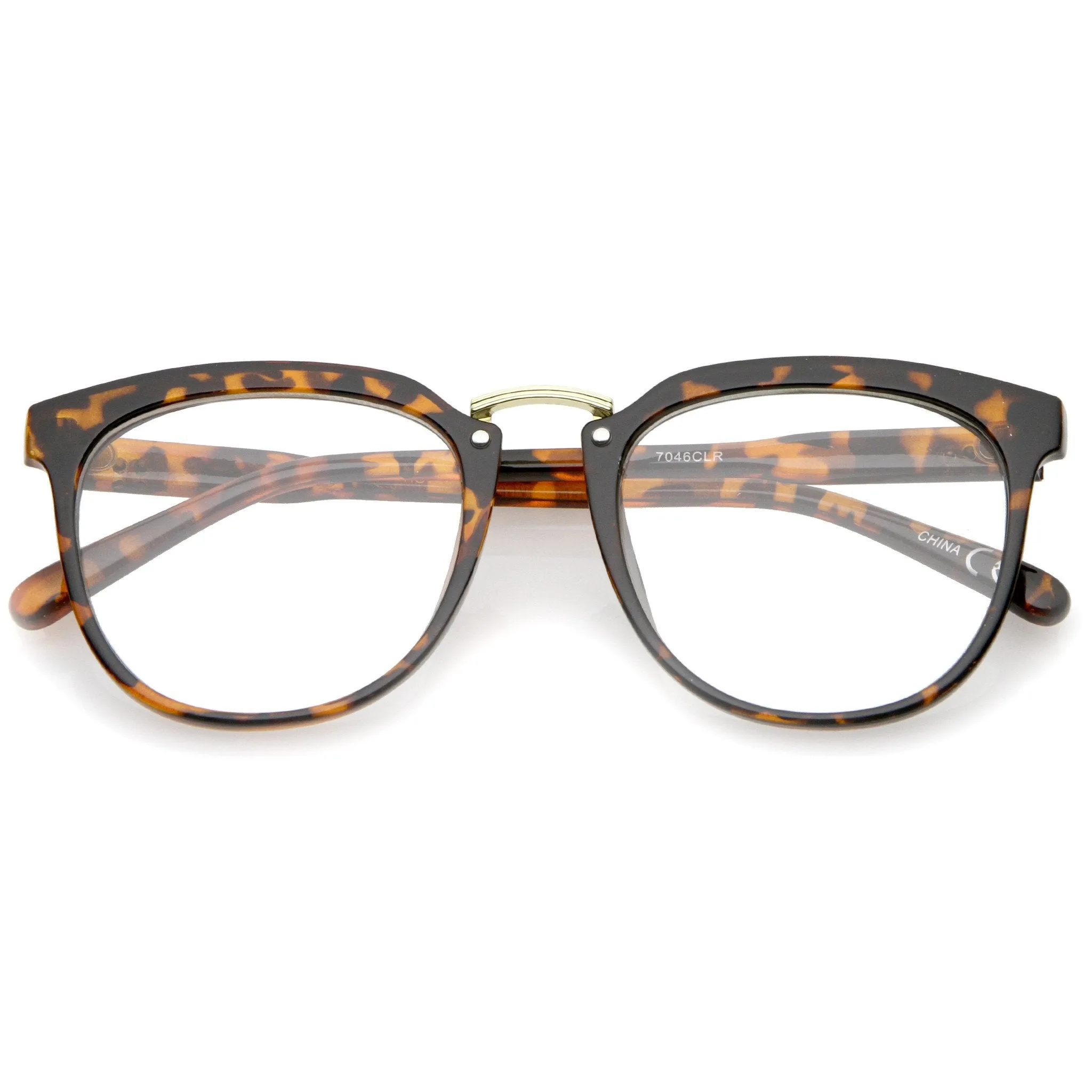 European Dapper Horned Rim Clear Lens Glasses A926