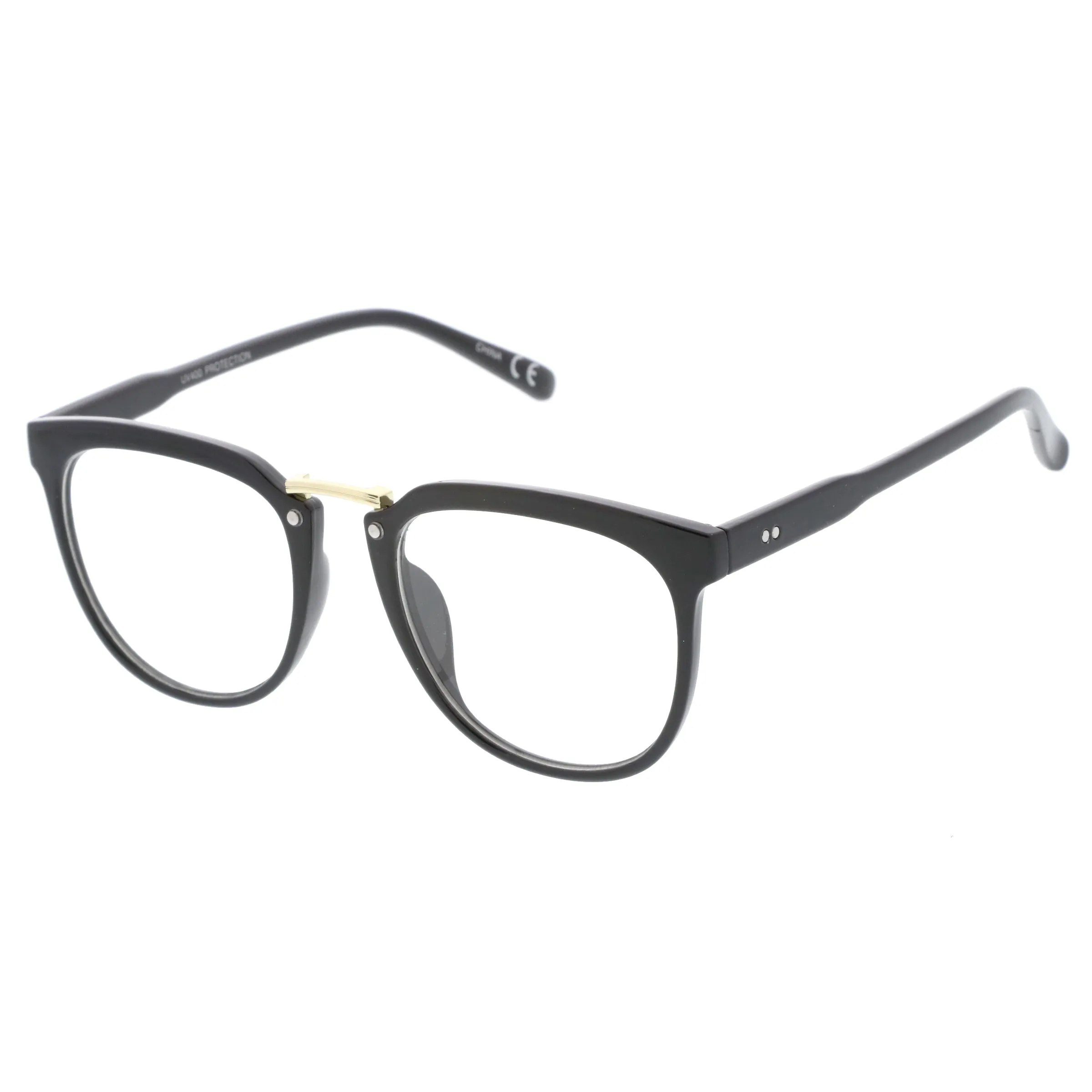 European Dapper Horned Rim Clear Lens Glasses A926