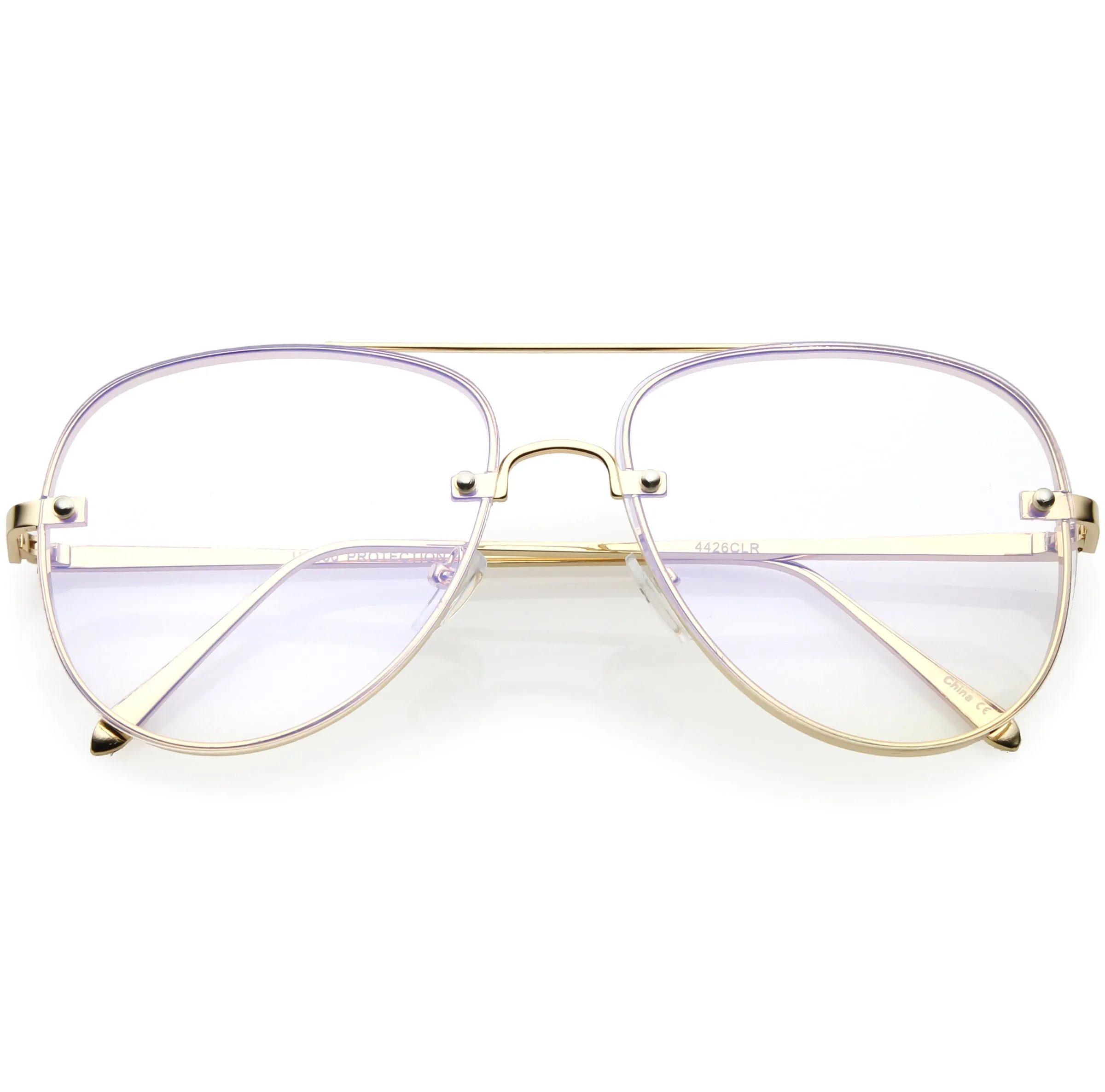 Everyday Classic Slim Metal Aviator Clear Lens C470