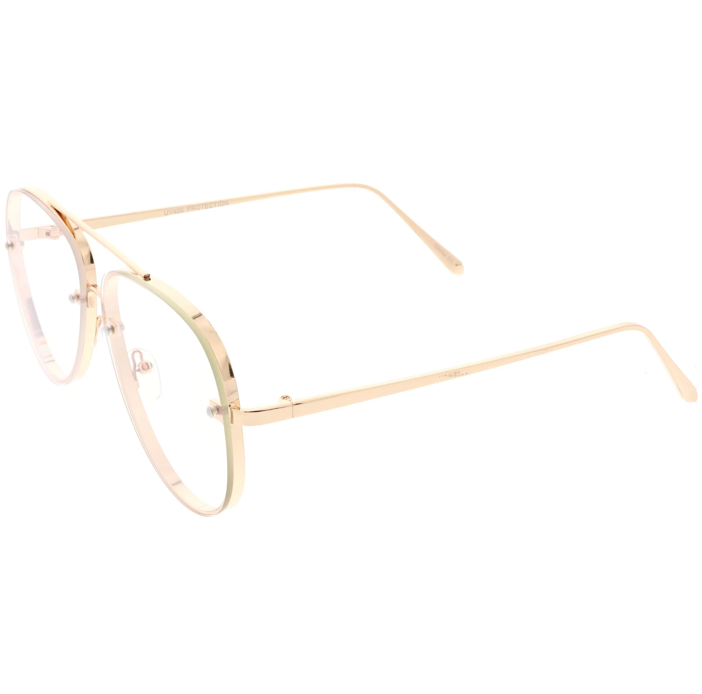 Everyday Classic Slim Metal Aviator Clear Lens C470