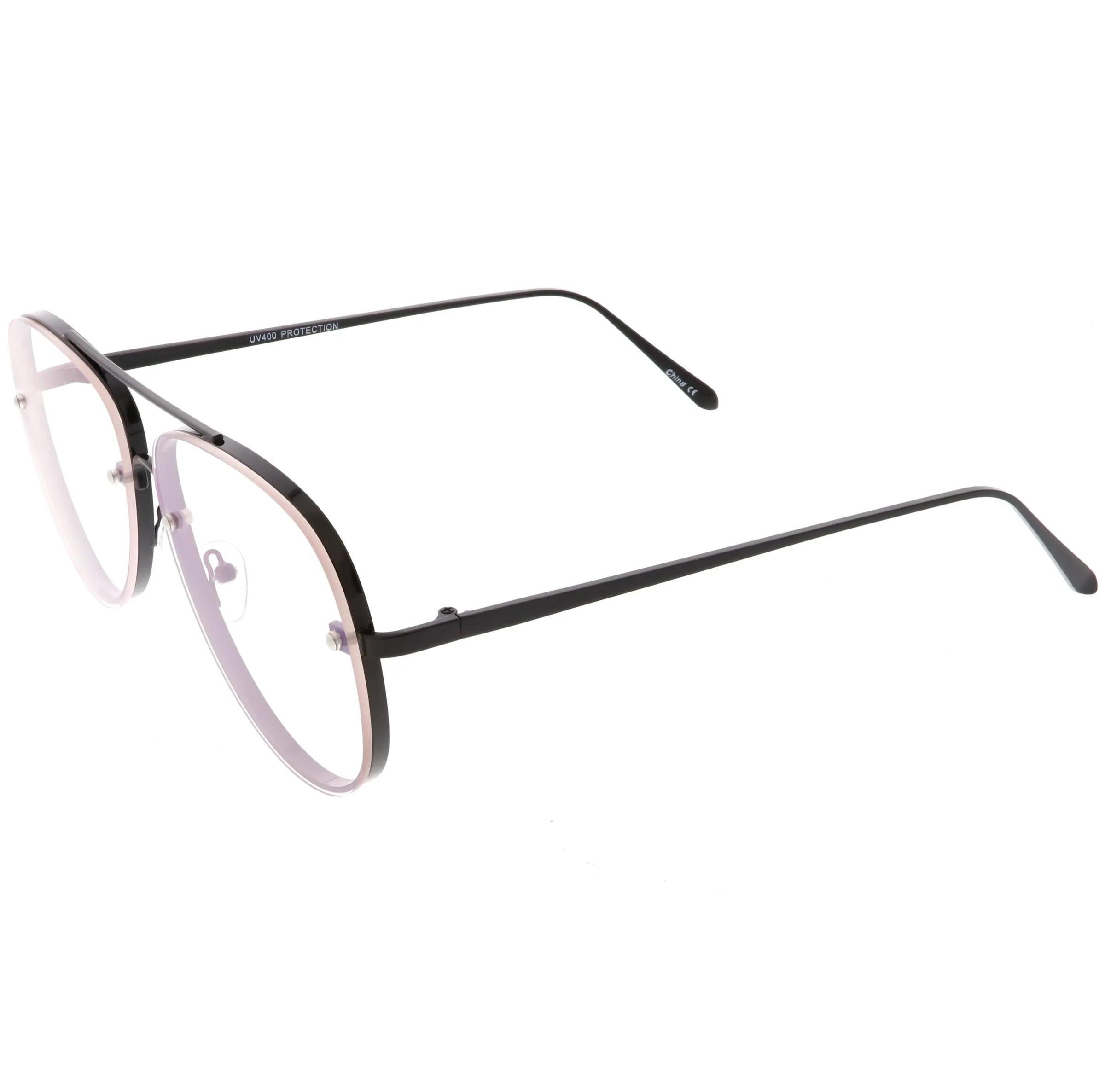 Everyday Classic Slim Metal Aviator Clear Lens C470