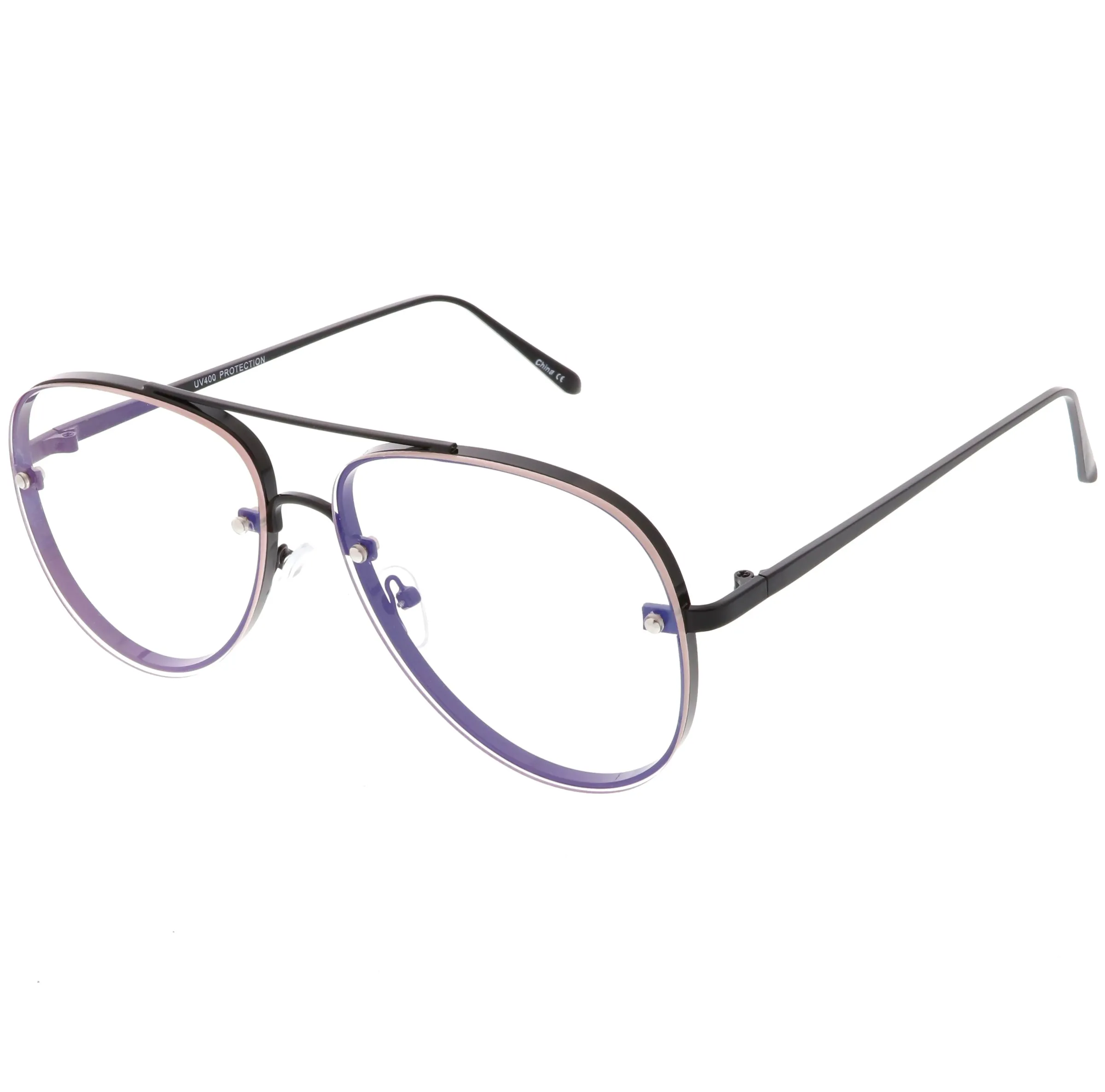 Everyday Classic Slim Metal Aviator Clear Lens C470