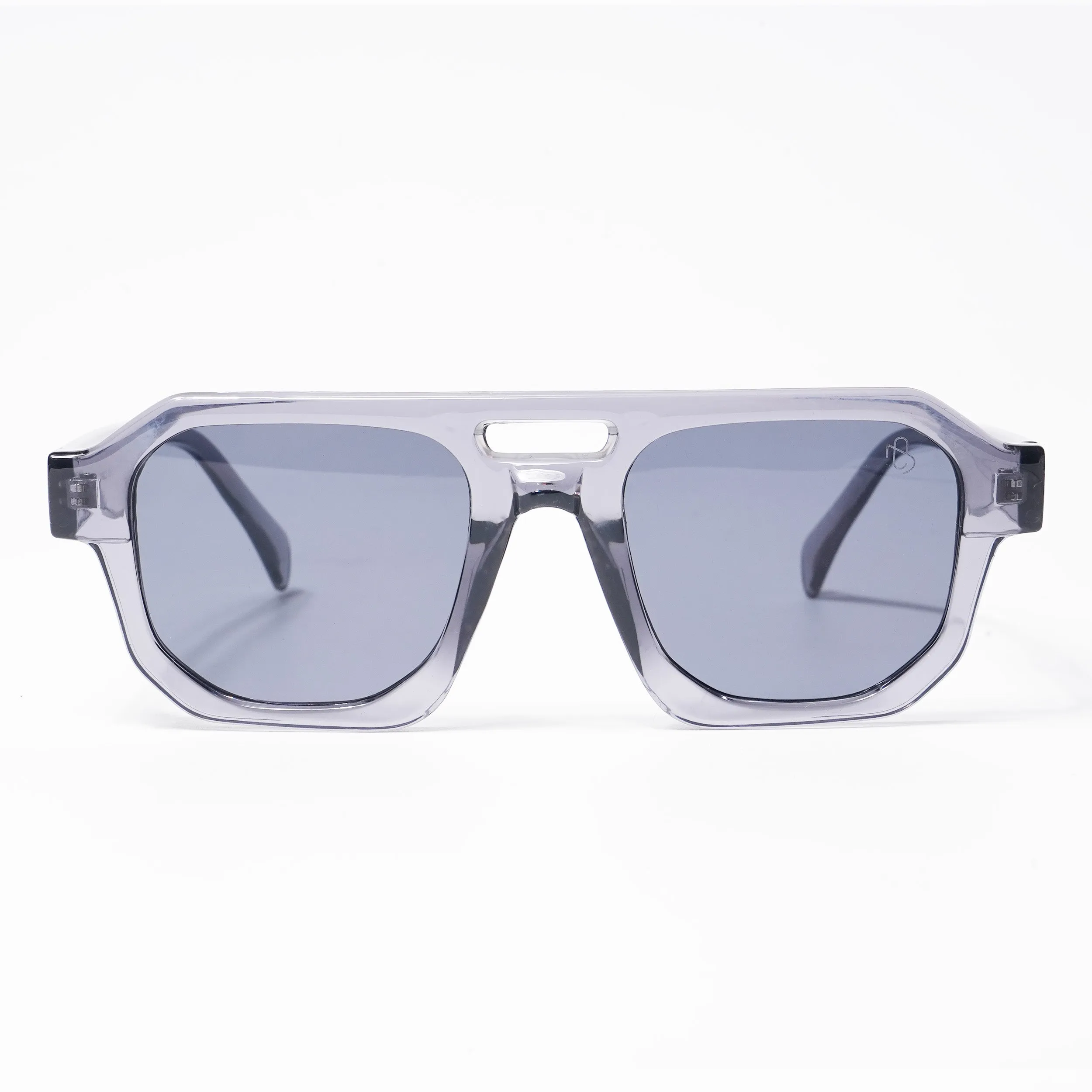 Eyejack Square Sunglasses for Men & Women (Grey Lens | Grey Frame - 3753CL507-C2)