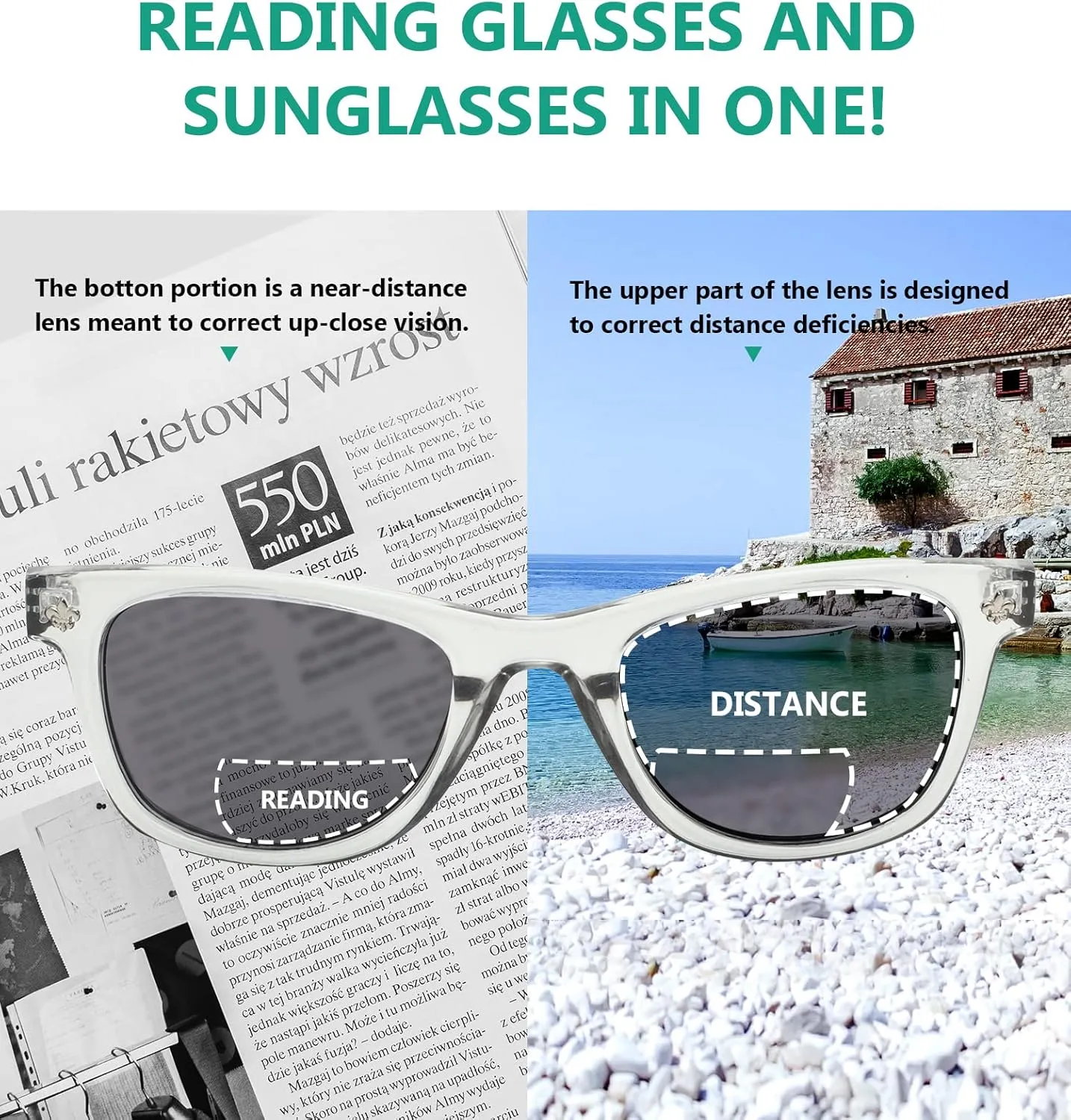Eyekepper 10-Pack Classic Bifocal Sunglasses for Women Reading Sunglasses Ladies UV Protection  1.50