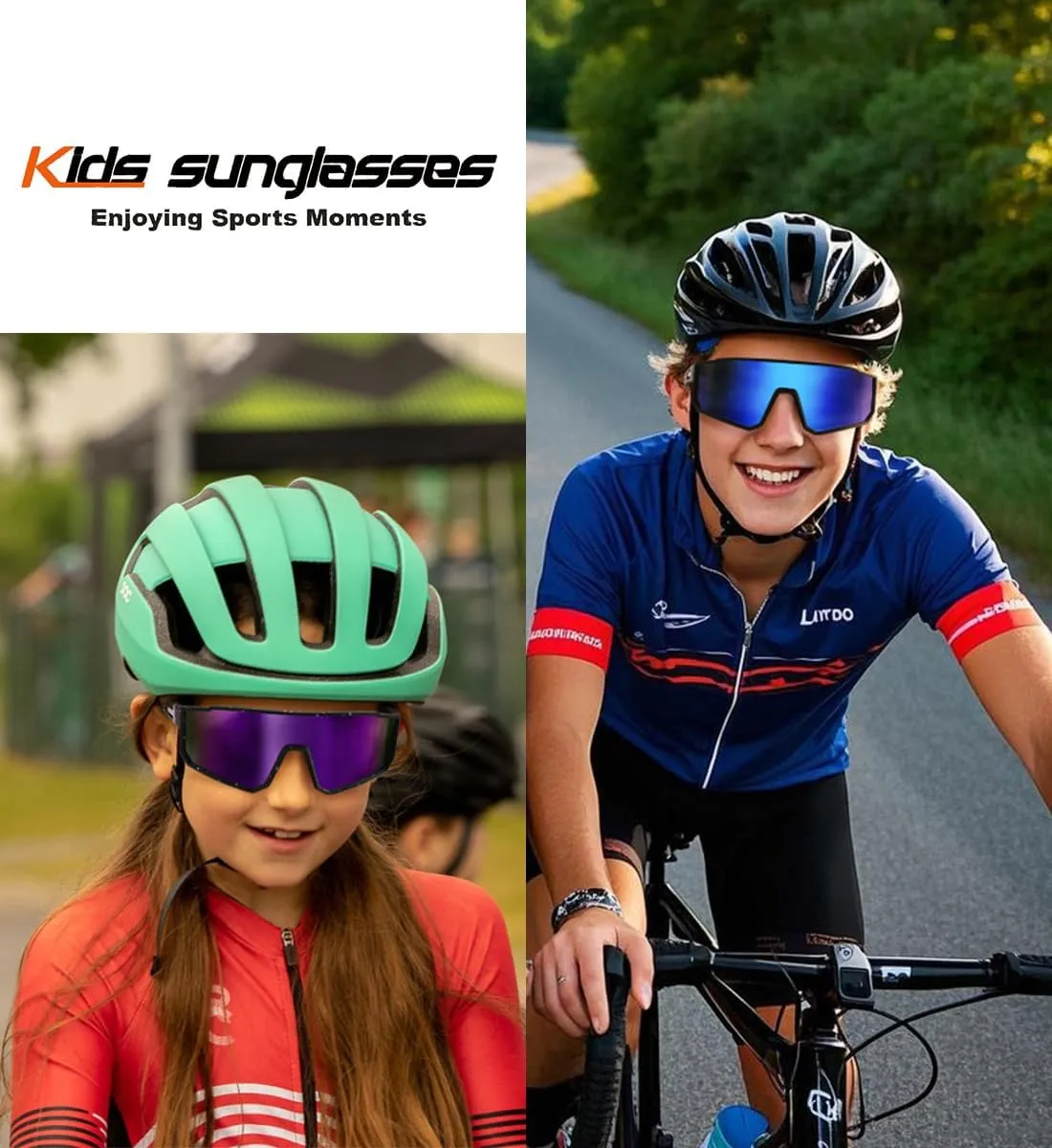FAGUMA Kids Polarized Sports Sunglasses Youth Baseball Sunglasses Age 8-16 Boys Girls Softball Cycling UV400 Protection