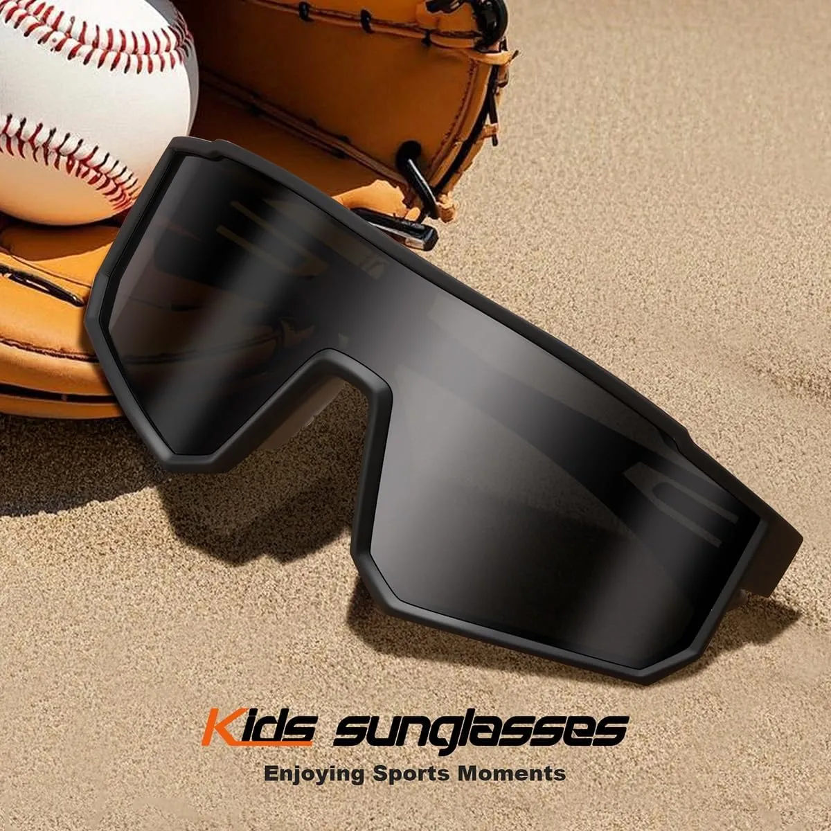 FAGUMA Kids Polarized Sports Sunglasses Youth Baseball Sunglasses Age 8-16 Boys Girls Softball Cycling UV400 Protection