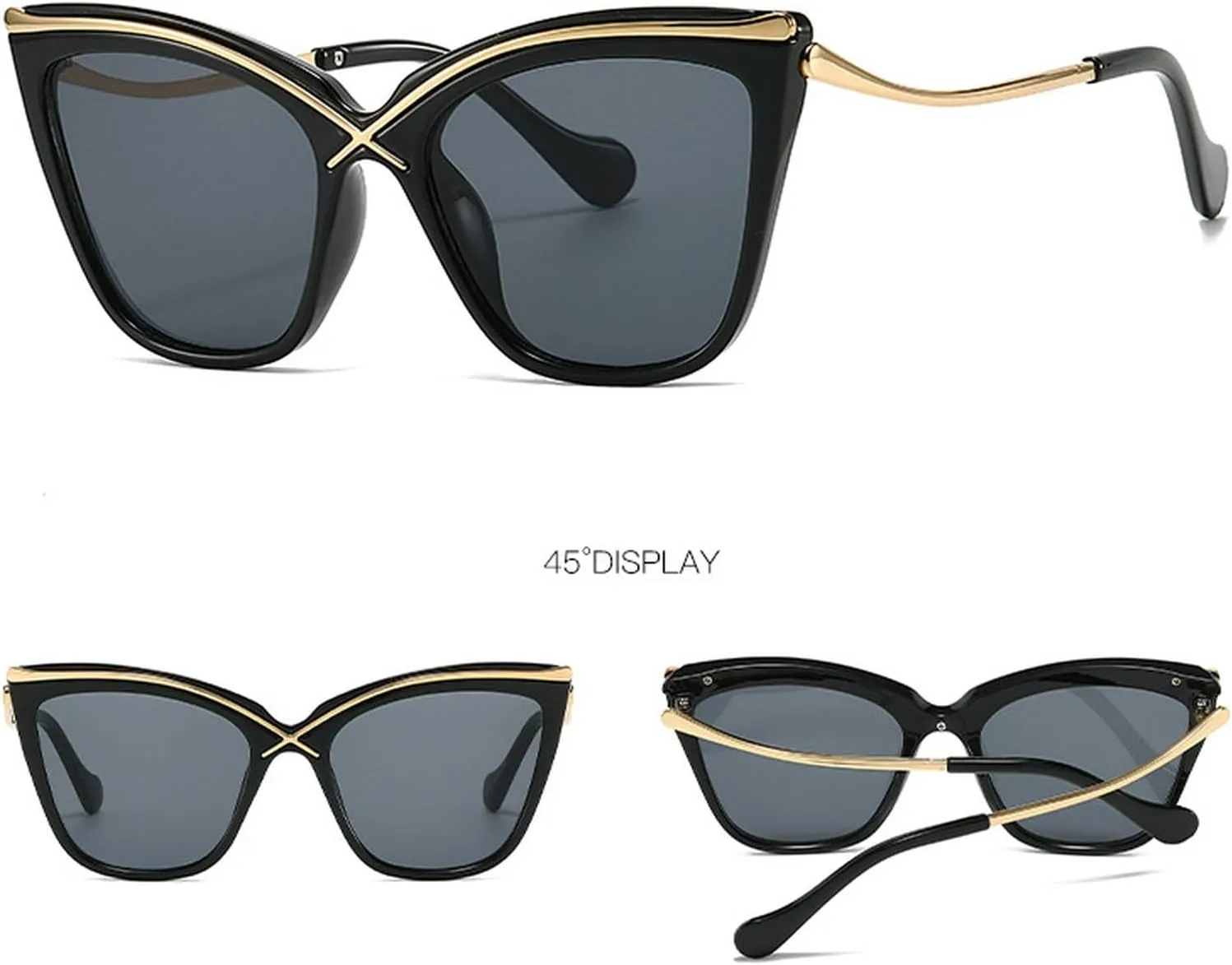 Fashion Cat Eye Sunglasses for Women Vintage Gradation Brown Green Shades Womne Luxury Sun Glasses UV400 Eyewear