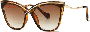 Fashion Cat Eye Sunglasses for Women Vintage Gradation Brown Green Shades Womne Luxury Sun Glasses UV400 Eyewear