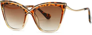 Fashion Cat Eye Sunglasses for Women Vintage Gradation Brown Green Shades Womne Luxury Sun Glasses UV400 Eyewear
