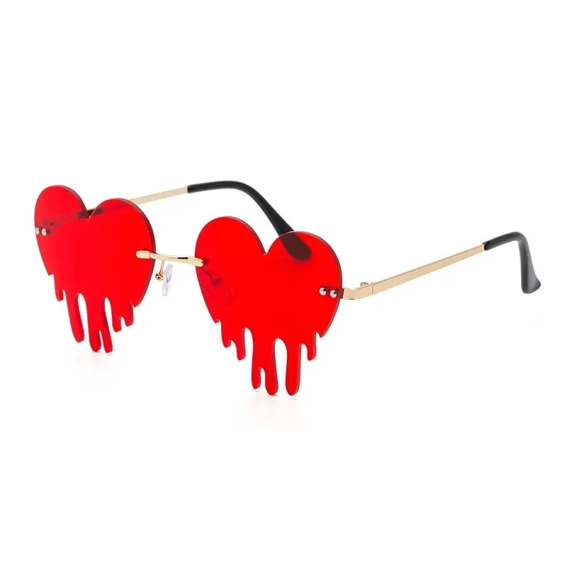 Fashion Colorful Melting Heart Shape Sunglasses