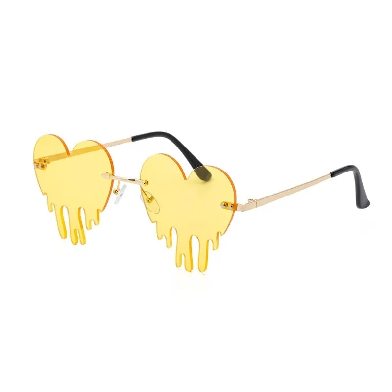 Fashion Colorful Melting Heart Shape Sunglasses