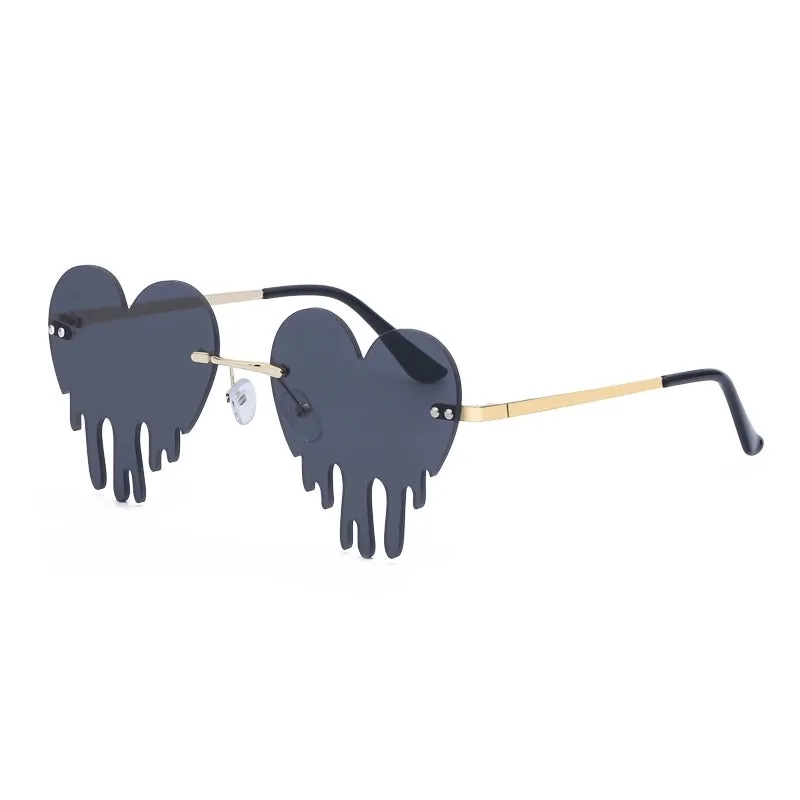 Fashion Colorful Melting Heart Shape Sunglasses