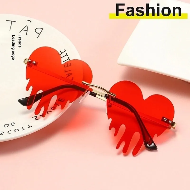Fashion Colorful Melting Heart Shape Sunglasses