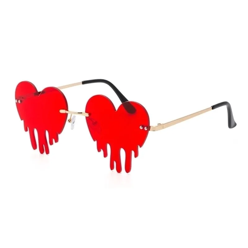 Fashion Colorful Melting Heart Shape Sunglasses