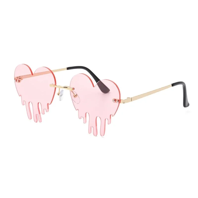 Fashion Colorful Melting Heart Shape Sunglasses